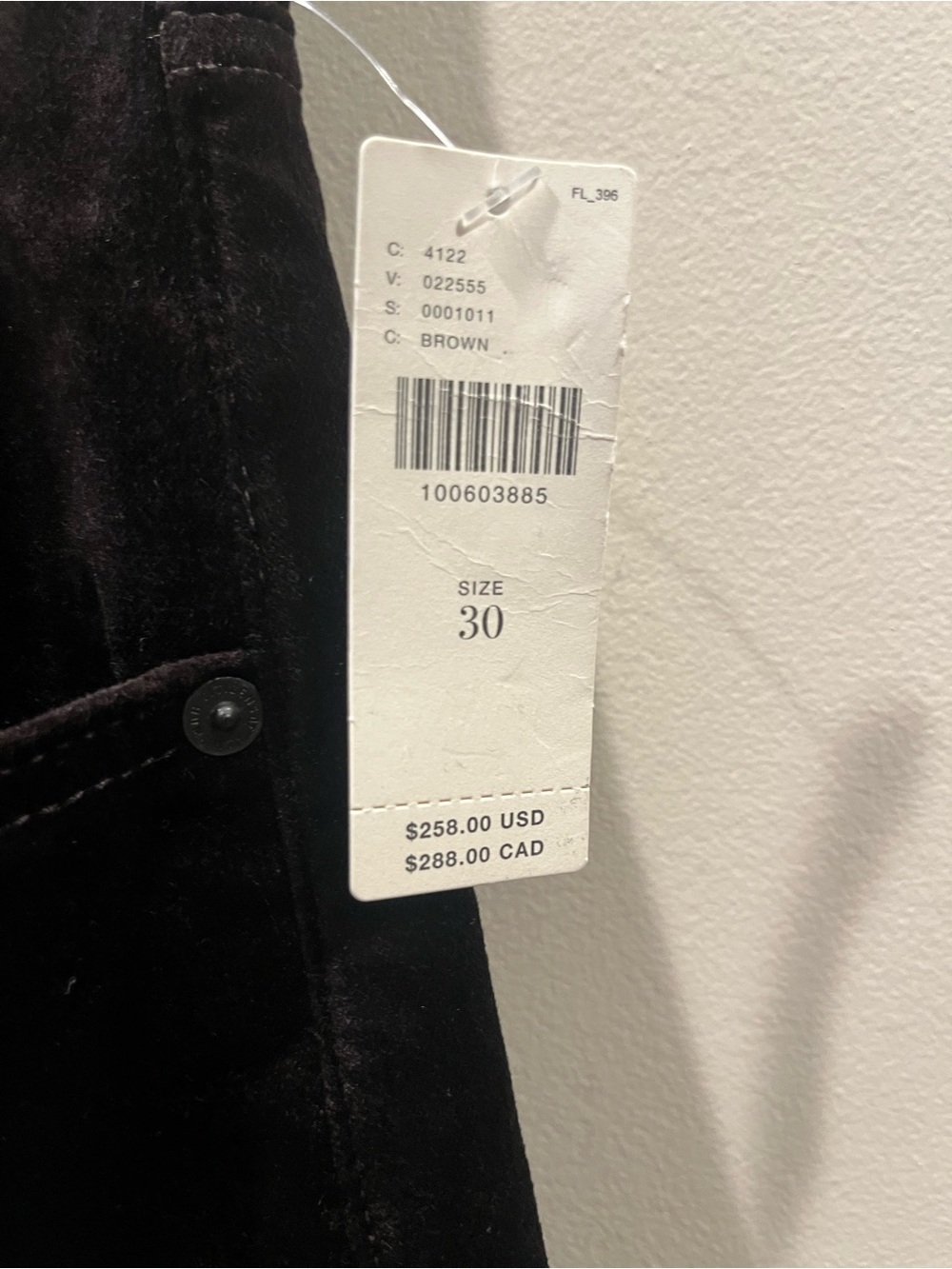 NEW Citizens of Humanity Ayla Baggy Wide-Leg Velvet Jeans in Espresso, Size 30 - Picture 5 of 7